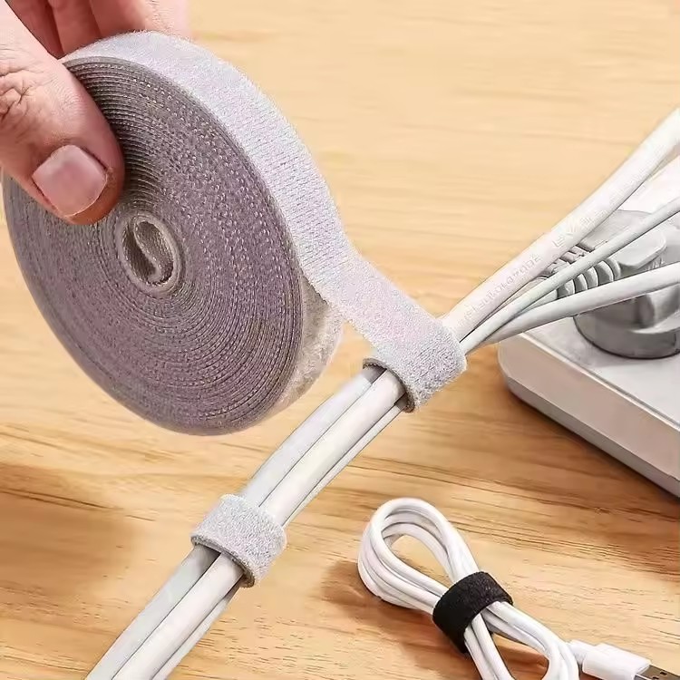 Desk Setup Cable Management - 5M Hook and Loop Fastener Cable