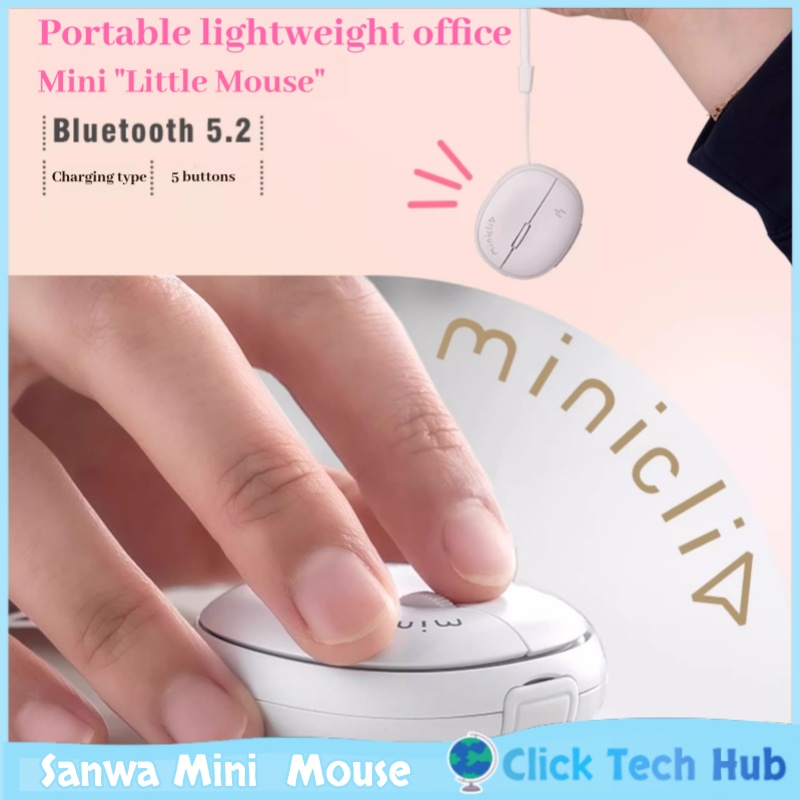 Desk Setup Mac - Sanwa Mini Bluetooth Wireless Mouse Portable