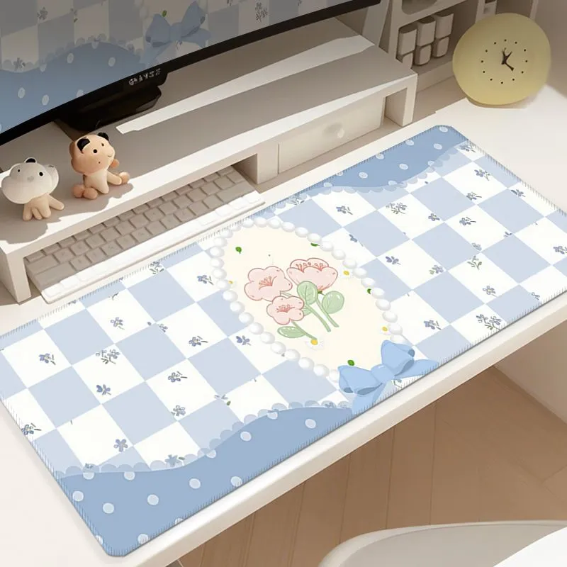 Desk Pad Leather Large - Spring Bow Aesthetic XXL PU Leather