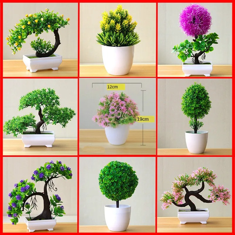 Desk Setup Plants - Artificial Small Tree Potted Plant Fake