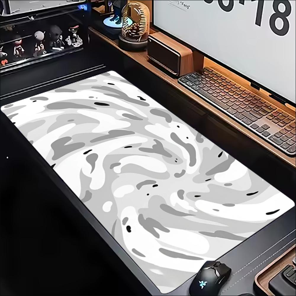 Desk Mat Grey White Topographi - огляд і ціна Desk Setup Grey