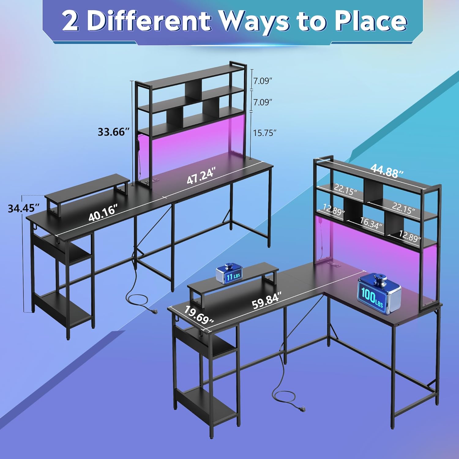L Shaped Gaming Desk with Hutc - огляд і ціна Gaming Setup Desk