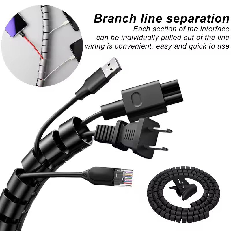 2m Flexible Spiral Cable Wire  - огляд і ціна Desk Setup Cable Management