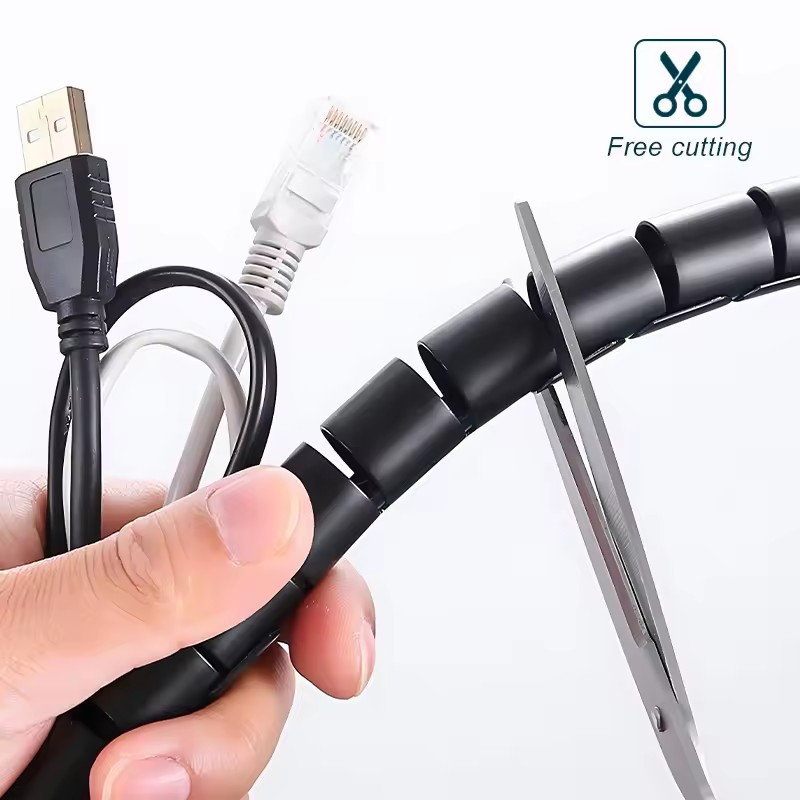 2m Flexible Spiral Cable Wire  - огляд і ціна Desk Setup Cable Management