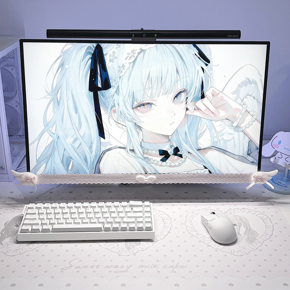 New Screen Decor White Lace Mo - огляд і ціна Gaming Setup Desk