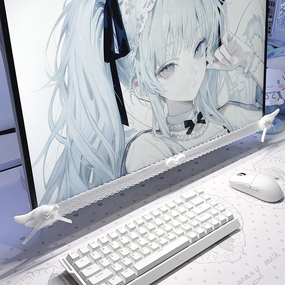 New Screen Decor White Lace Mo - огляд і ціна Gaming Setup Desk