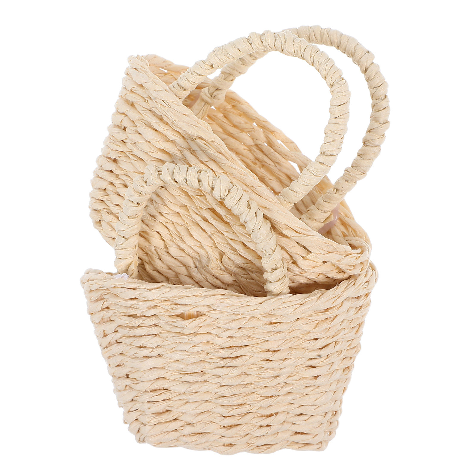2Pcs Mini Raffia Handle Basket - огляд і ціна Desk Setup Small Space