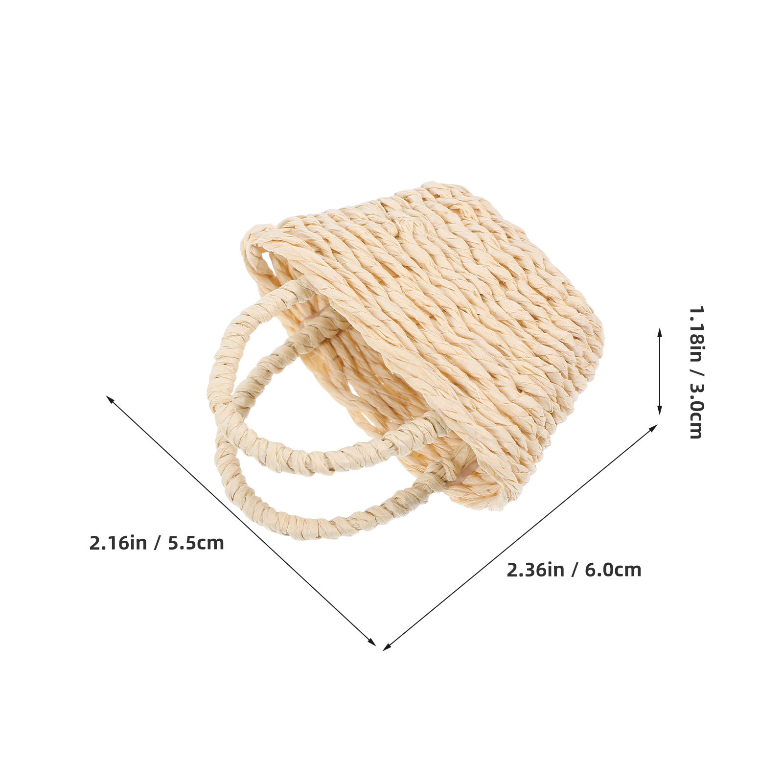 2Pcs Mini Raffia Handle Basket - огляд і ціна Desk Setup Small Space