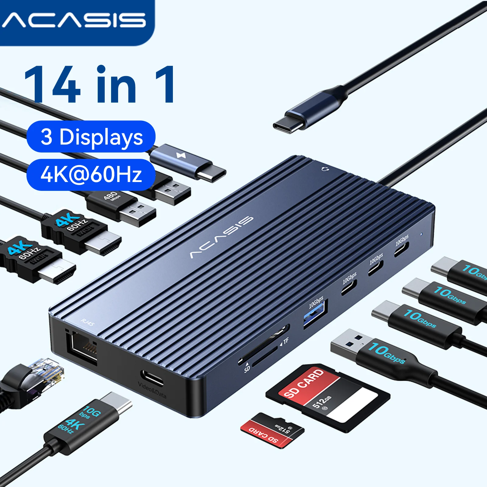 Acasis 14 in 1 USB-C Docking S - огляд і ціна Desk Setup Mac