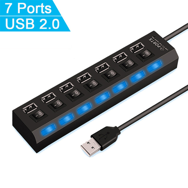 7 Port USB 2.0 Hub Splitter Fo - огляд і ціна Desk Setup Mac