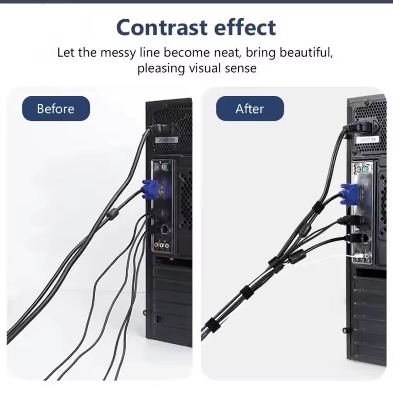 5M Hook and Loop Fastener Cabl - огляд і ціна Desk Setup Cable Management
