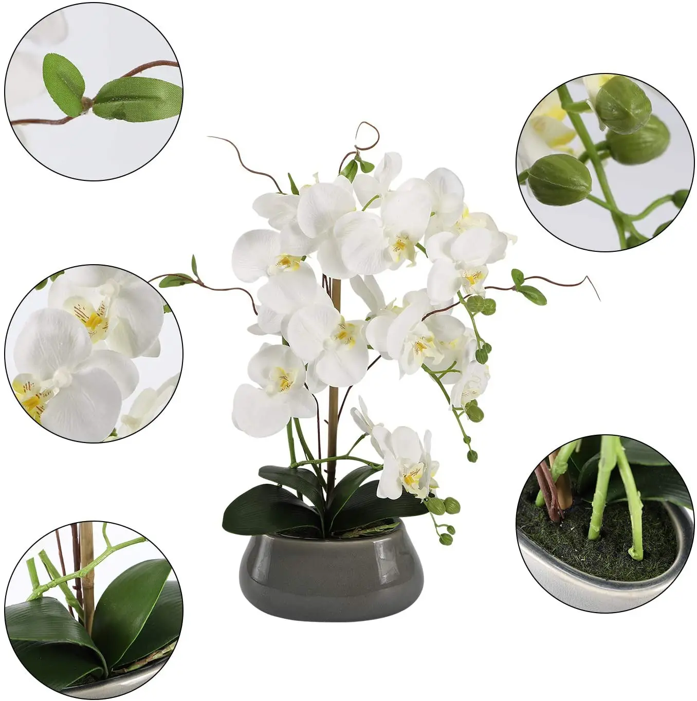 Artificial Orchid Flowers Cent - огляд і ціна Desk Setup Plants