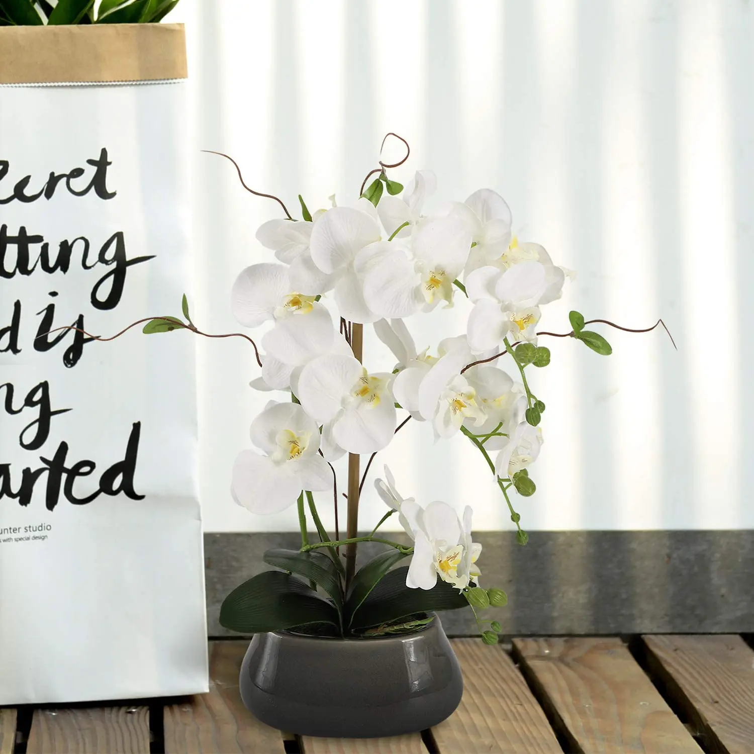 Artificial Orchid Flowers Cent - огляд і ціна Desk Setup Plants