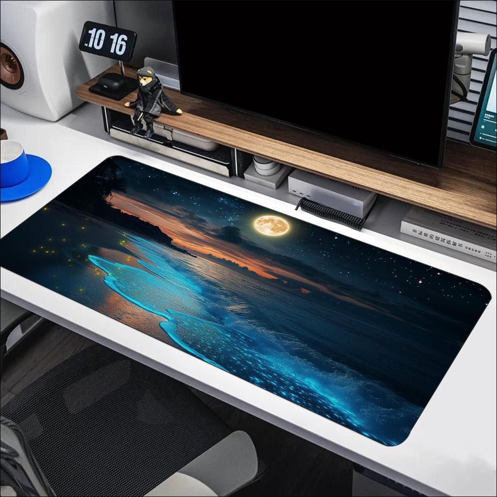 Calm Blue Sea Moon Scene Desig - огляд і ціна Desk Setup Designer