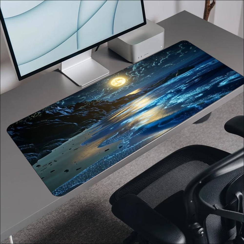 Calm Blue Sea Moon Scene Desig - огляд і ціна Desk Setup Designer