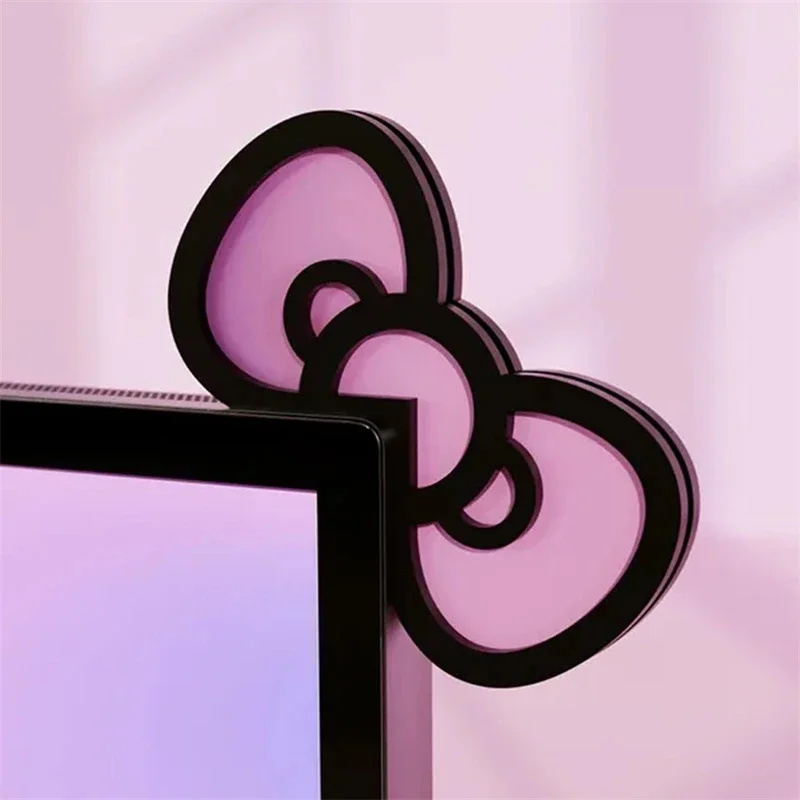 Kawaii Pink Acrylic Bow Monito - огляд і ціна Desk Setup In Office