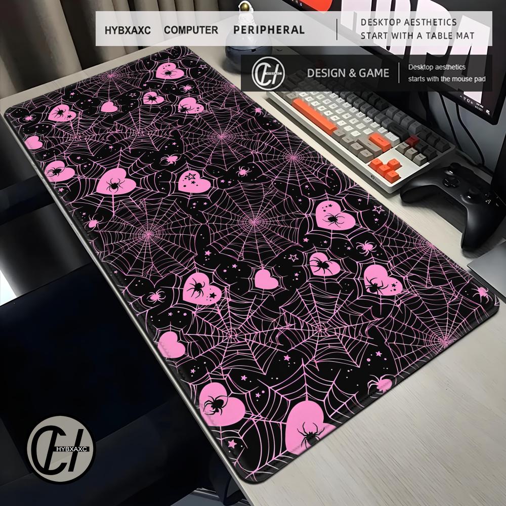 90x40 White or Pink Spiderweb  - огляд і ціна Desk Setup In Office