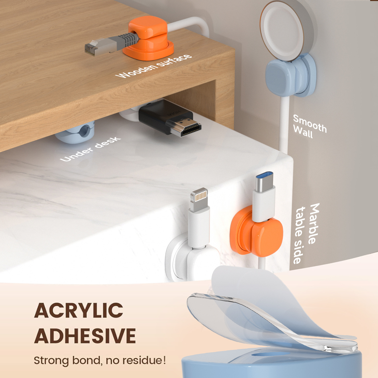 adhesive cable organizer Cable - огляд і ціна Desk Setup Cable Management