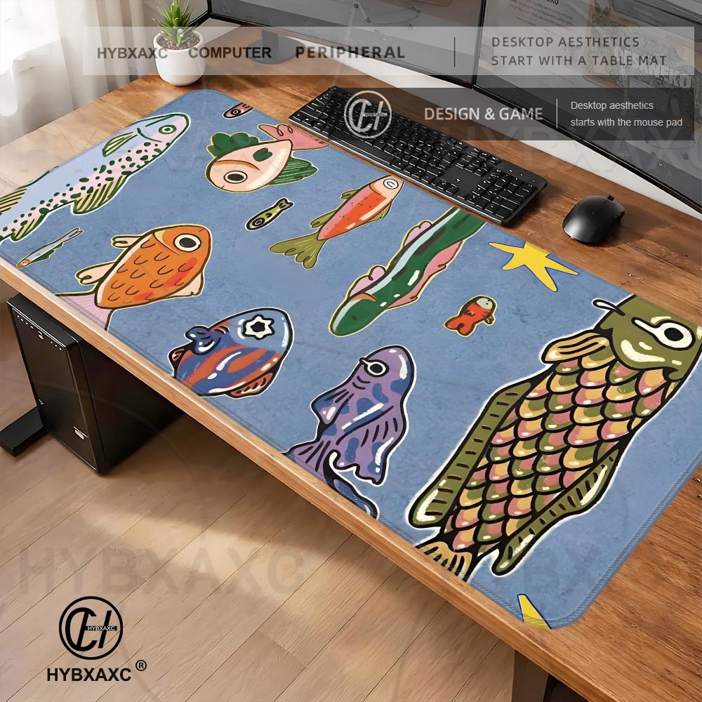 Colorful Fish Art Desk Mat Mou - огляд і ціна Desk Setup Designer