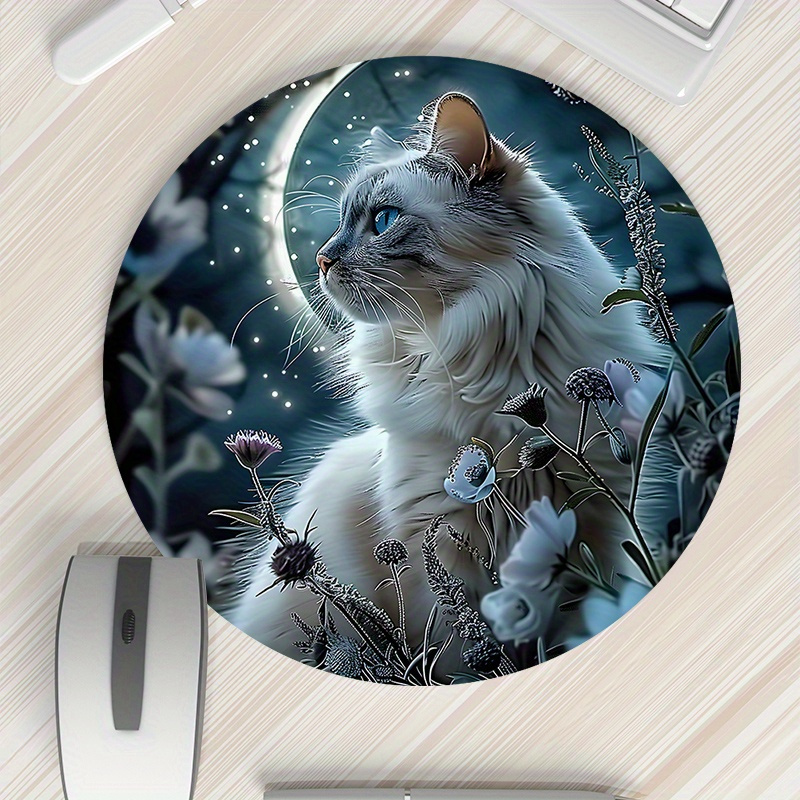 Round Cat Design Mouse Pad Dur - огляд і ціна Desk Setup Designer