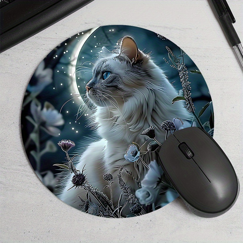Round Cat Design Mouse Pad Dur - огляд і ціна Desk Setup Designer