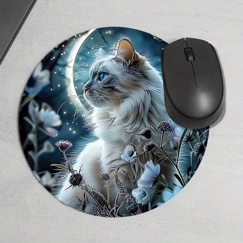 Round Cat Design Mouse Pad Dur - огляд і ціна Desk Setup Designer