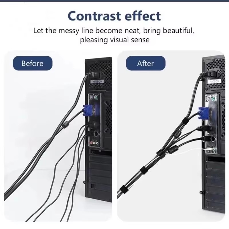 Cable Organizer Ties Tearable  - огляд і ціна Desk Setup Cable Management