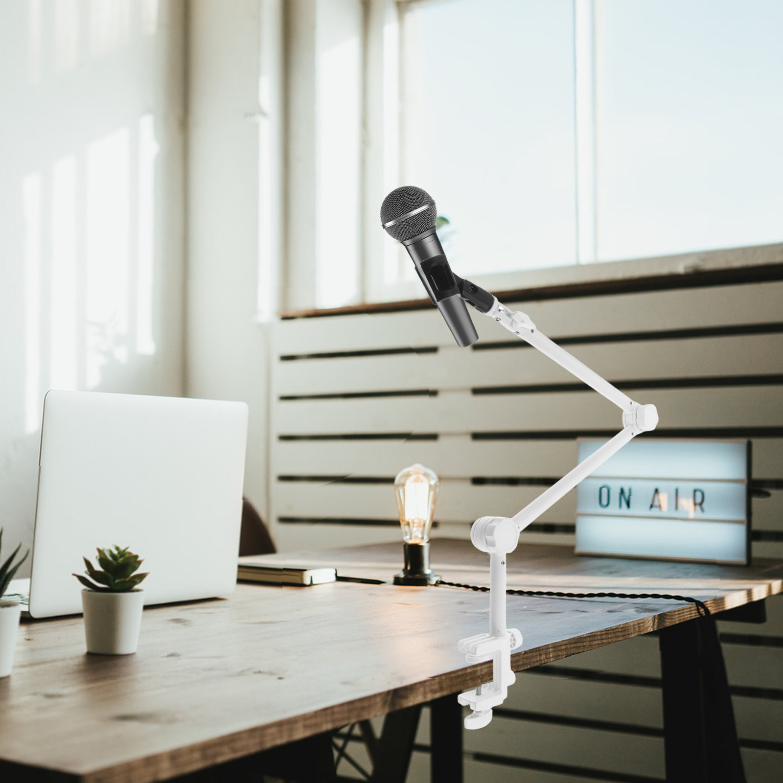 1Set Microphone Boom Arm White - огляд і ціна Desk Setup Studio