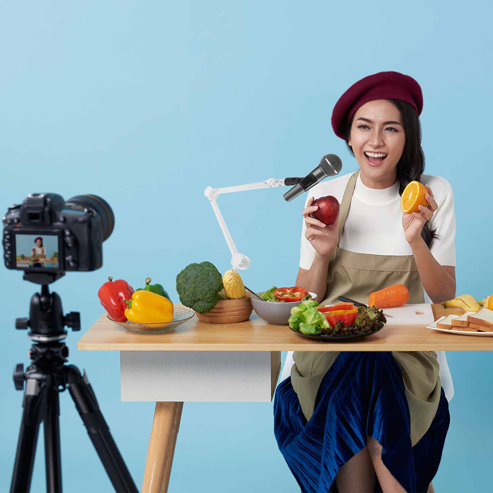 1Set Microphone Boom Arm White - огляд і ціна Desk Setup Studio