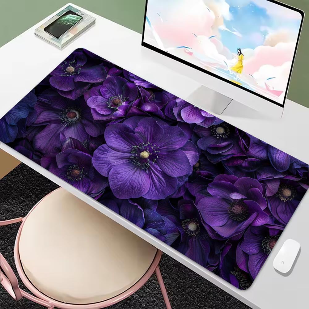 Purple Floral Rose Flower Larg - огляд і ціна Desk Setup In Office