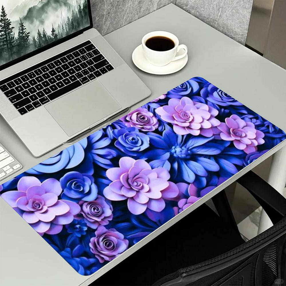 Purple Floral Rose Flower Larg - огляд і ціна Desk Setup In Office