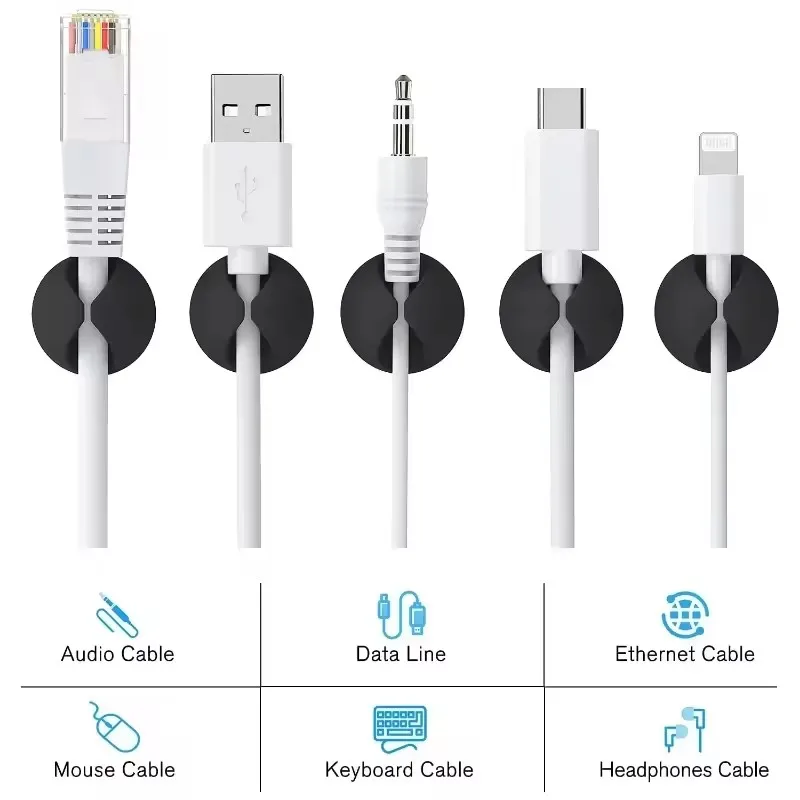 5/50Pcs Desktop Wall Cable Cli - огляд і ціна Desk Setup Cable Management