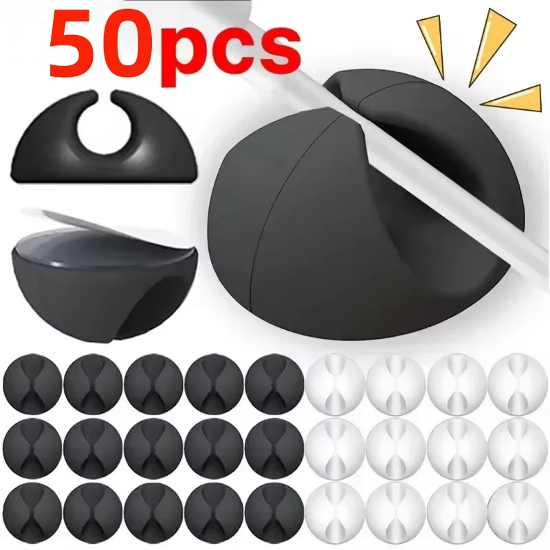 5/50Pcs Desktop Wall Cable Cli - огляд і ціна Desk Setup Cable Management