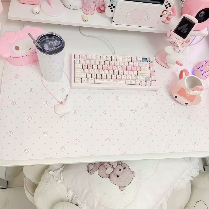 Ins Cute Pink Polka Dot Pu Lea - огляд і ціна Desk Pad Leather Large