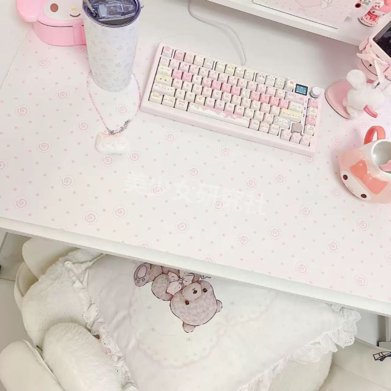 Ins Cute Pink Polka Dot Pu Lea - огляд і ціна Desk Pad Leather Large