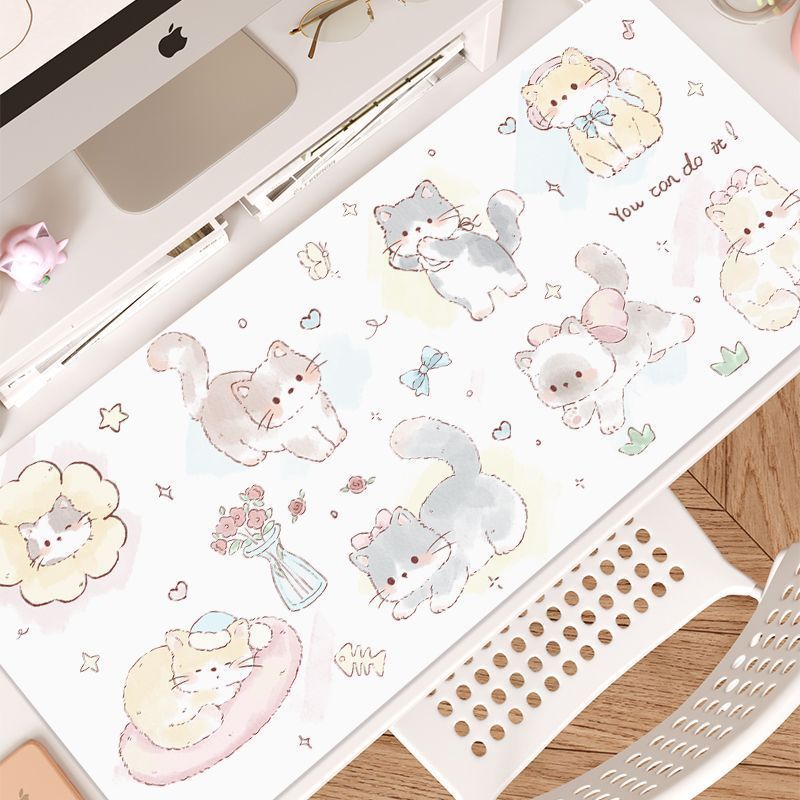 Pink Kawaii Kitten Leather Des - огляд і ціна Desk Pad Leather Large