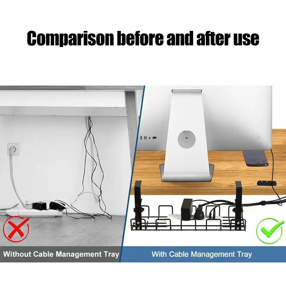 Cable Management Box Under Des - огляд і ціна Desk Setup Cable Management