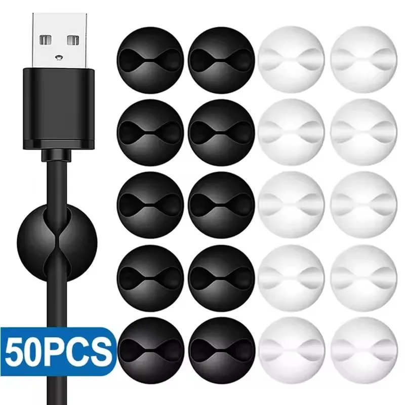 5/50Pcs Mini Cable Organizer S - огляд і ціна Desk Setup Cable Management