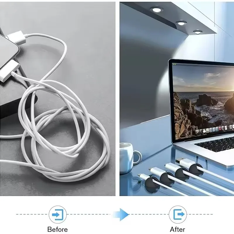 5/50Pcs Mini Cable Organizer S - огляд і ціна Desk Setup Cable Management